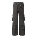 American-style streetwear harem pants Braided Strap Multi-Pocket Cargo Pants