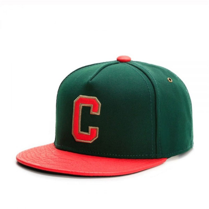 Trendy flat brimmed snapback hatsletterc spring summer sun hat