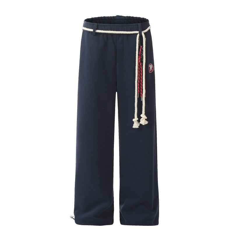American-style streetwear harem pants Small woven side logo patch