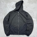 Unisex Vintage Hoodie ENFANTS RICHES DEPRIMES SS25: Oversized, relaxed-fit layered outerwear featuring a metallic, "dirty-style" spray-wash and distressed finish.