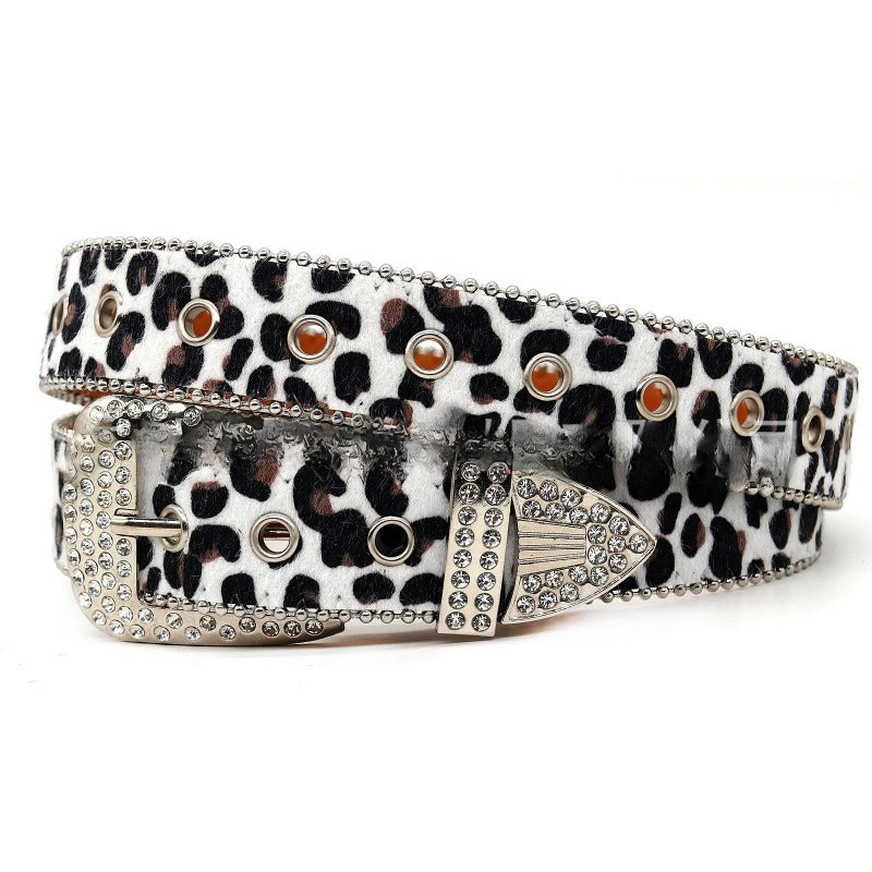 Hip-hop punk rhinestone belt skull punk style