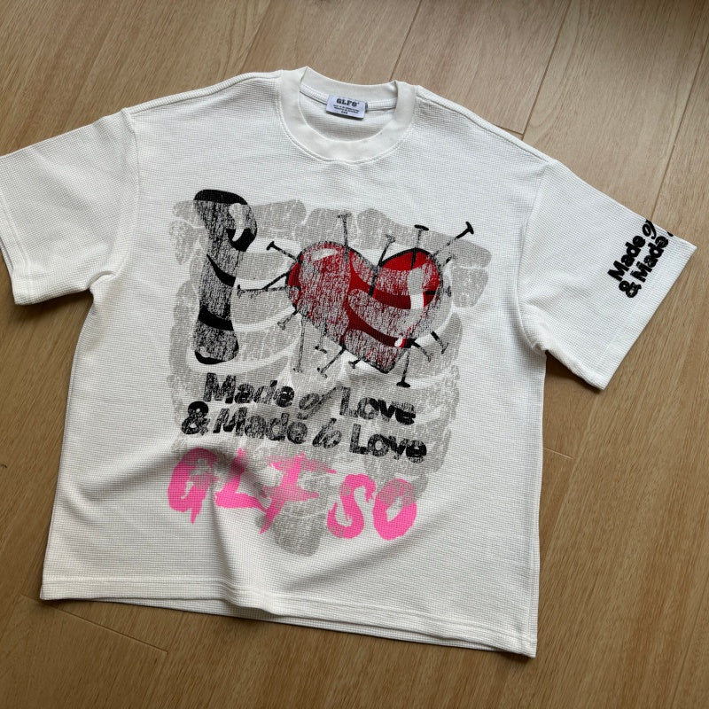 Unisex vintage T-shirt Trendy prints, seasonal texture
