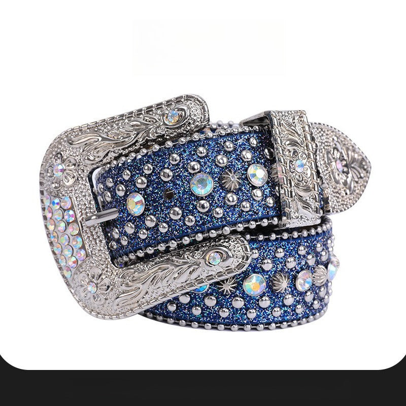 Hip-hop punk rhinestone belt west coast punk style