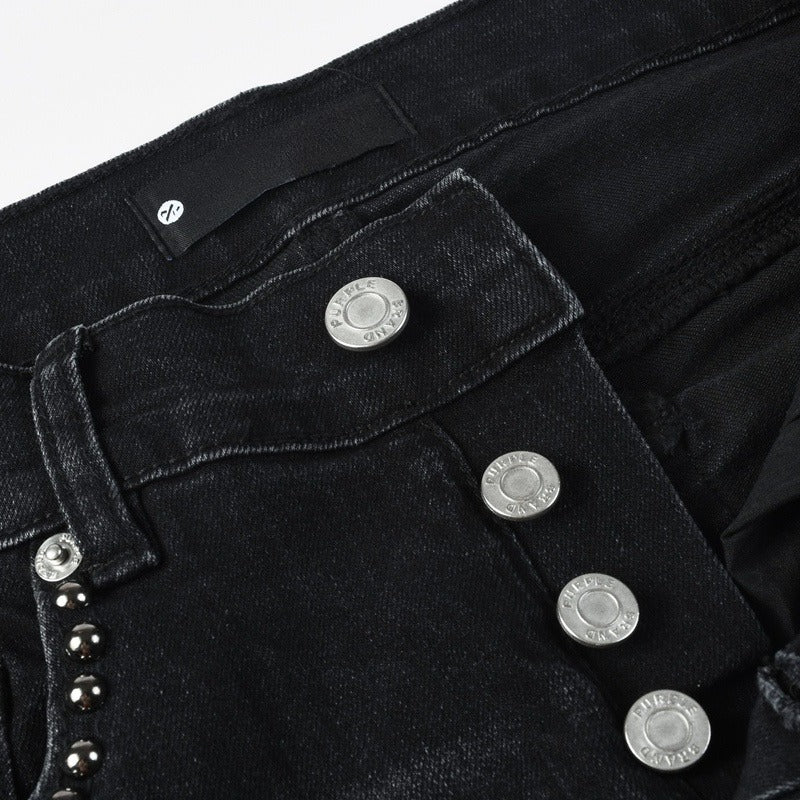 Purple brand Jeans High-quality pure cotton streetwear trousers Rhinestone