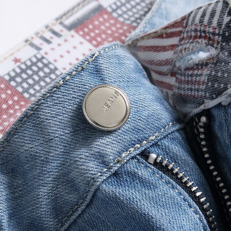 Denim shorts High-quality trendy casual pure cotton Non-stretch plus-size men's clothing