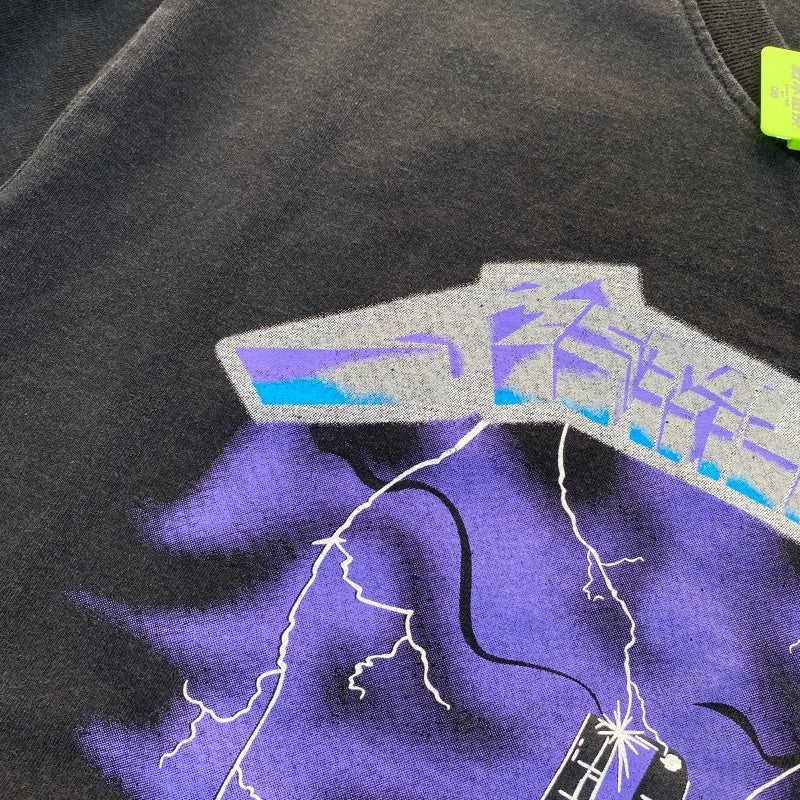Unisex Vintage T Shirts METALLICA "Lightning Chair" Limited Edition Vintage-Style Washed & Distressed Tee