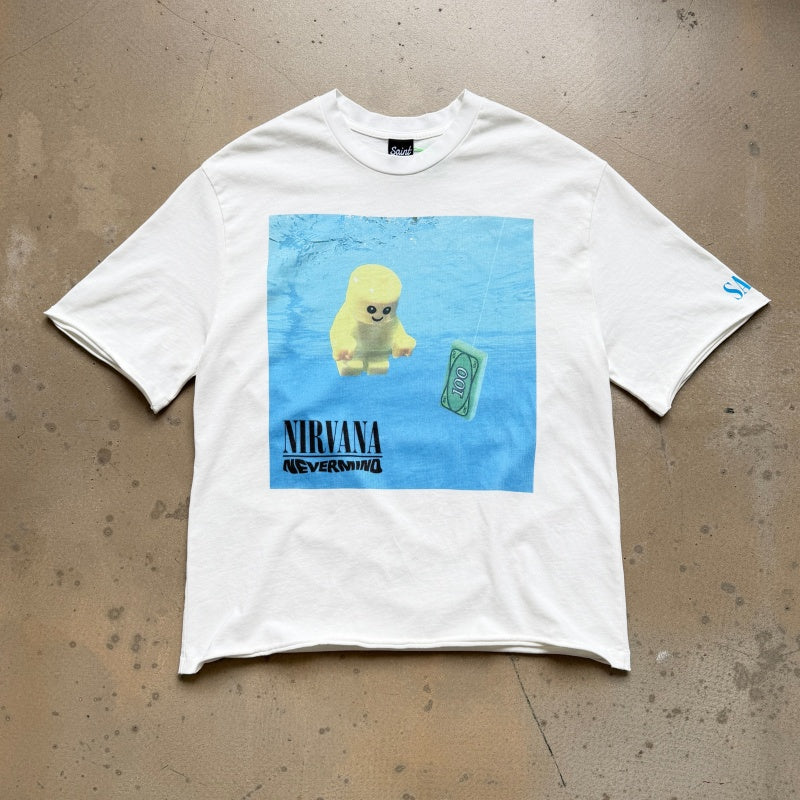 Unisex Vintage T Shirts SAINT × NIRVANA × LEGO Three-Way Collaboration "Dollar Baby" Limited Edition — Features heavyweight 320g fabric (matching the original specifications even after washing) and vintage single-stitch, top-and-bottom hem constructi