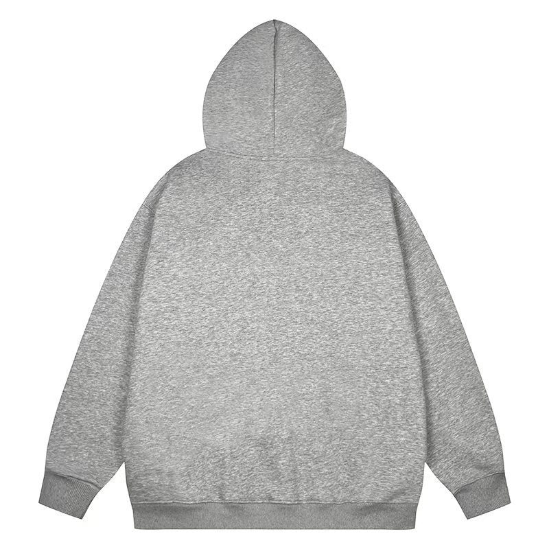 ERD Hoodie Heather Grey Fleece Lined Hoodie Front Classic Serif Letter Print