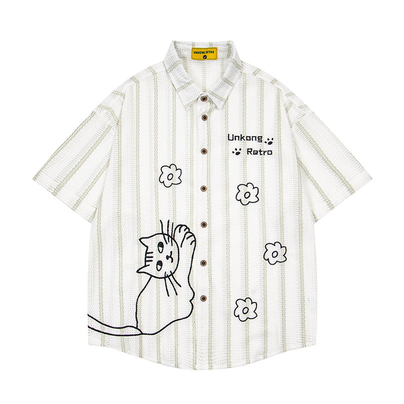 Unisex vintage T-shirt Polo shirt with a stand-up collar