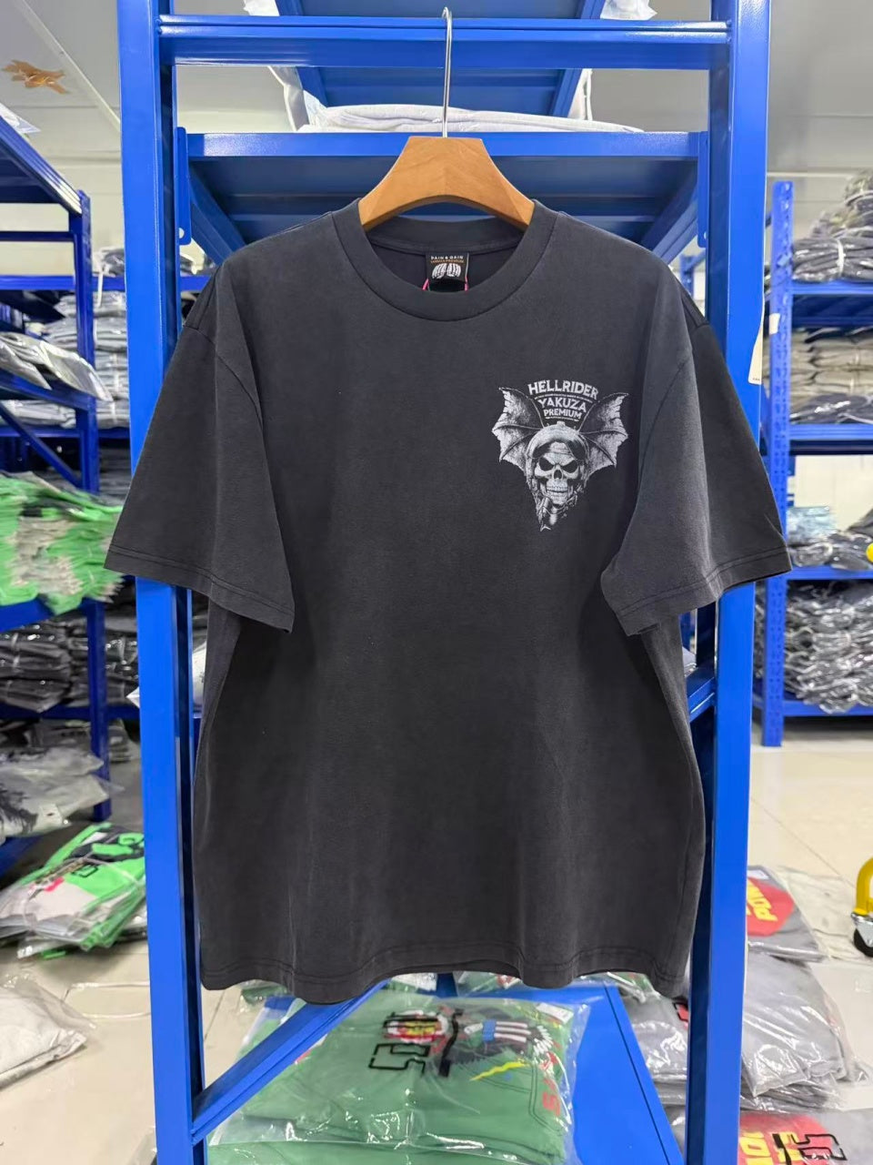 Vintage style washed summer wear T shirt Skull