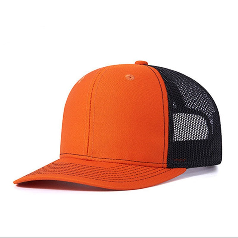 Trendy flat brimmed snapback hatssummer mesh breathable