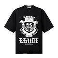 RHUDE T Shirts Gothic Crest Monogram Front Graphic