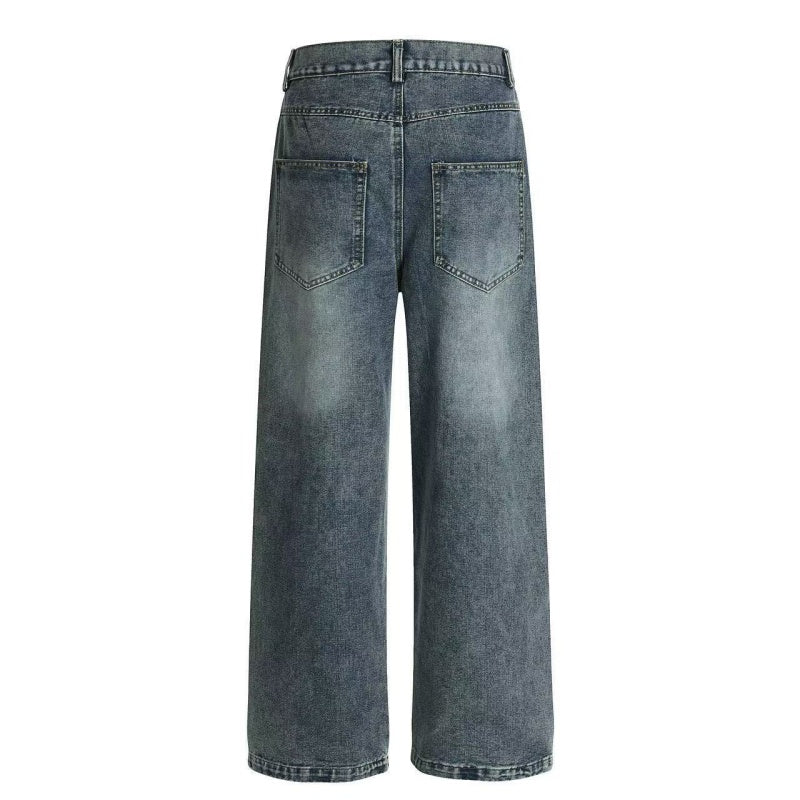 American-style streetwear harem pants Tropical Beach Marine Embroidery Baggy Denim