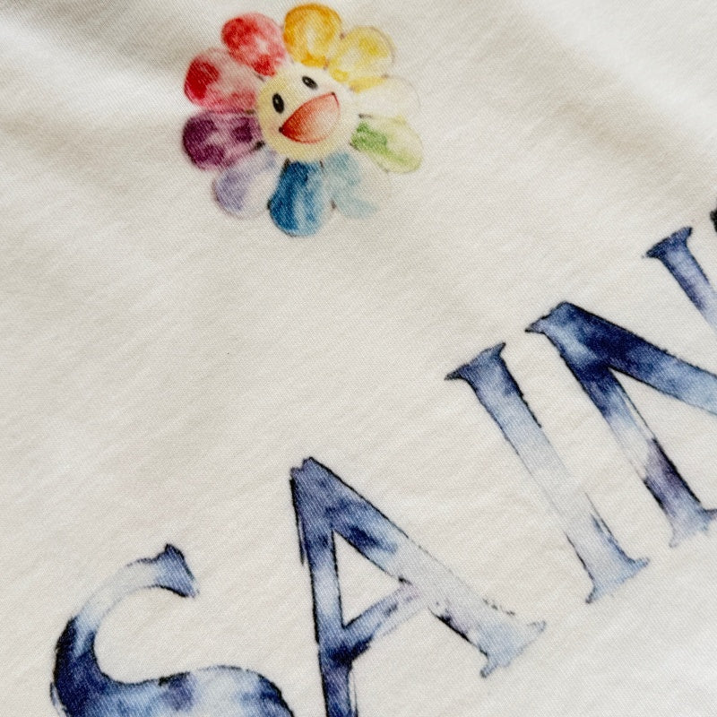 Unisex Vintage T Shirts SAINT MICHAEL × Takashi Murakami Collaboration: "Statue of Liberty" Oil Painting Graphic (Limited Edition). Features heavyweight 320g fabric (retaining its weight after washing) and authentic vintage construction with single-s