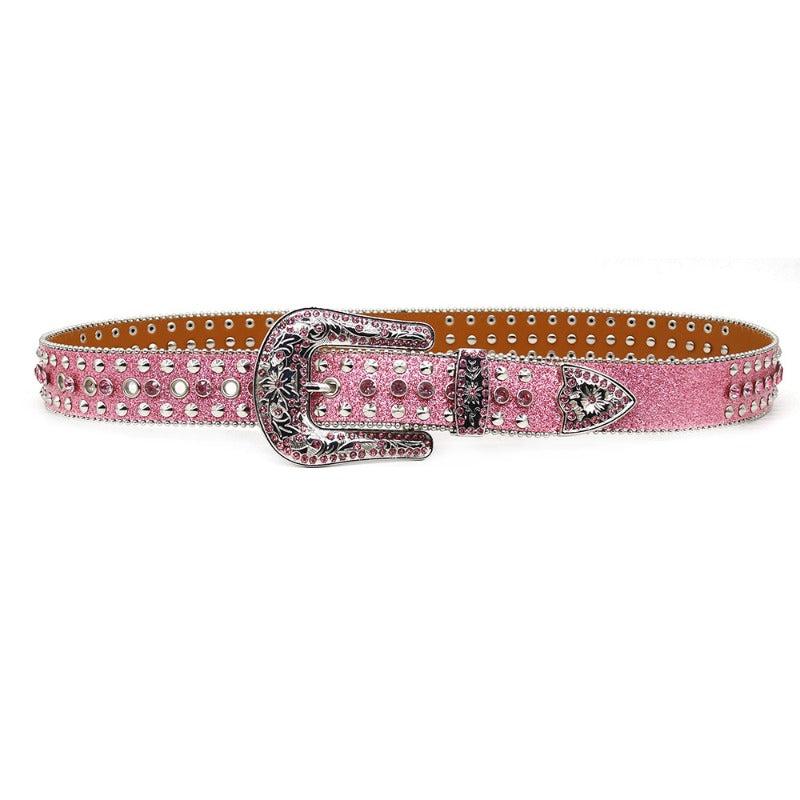 Hip-hop punk rhinestone belt y2k cross accessories