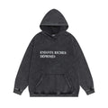 ERD Hoodie Vintage Washed Dark Layer Minimal Front Serif Lettering Graphic