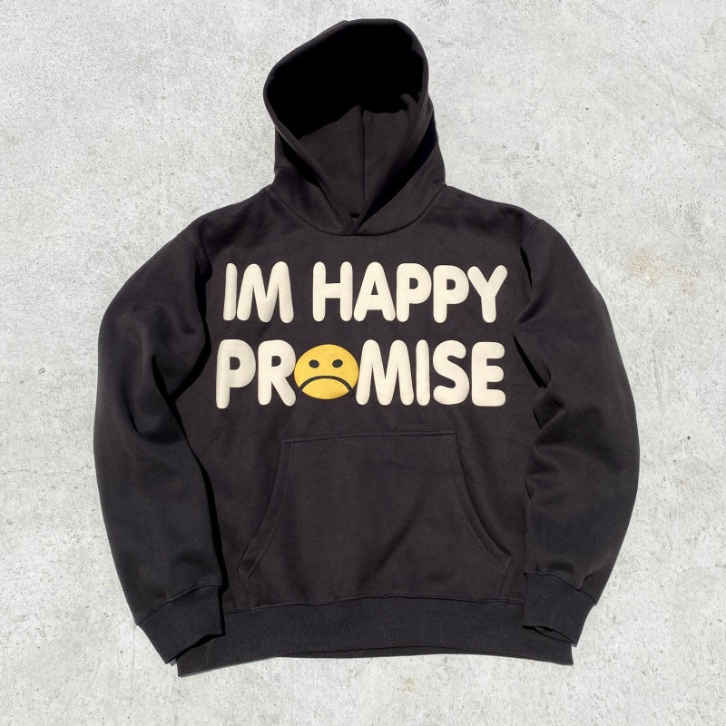Unisex Vintage Hoodie  CPFM CHO – Charcoal Grey & Rose Pink – Puff Print & Fleece-Lined