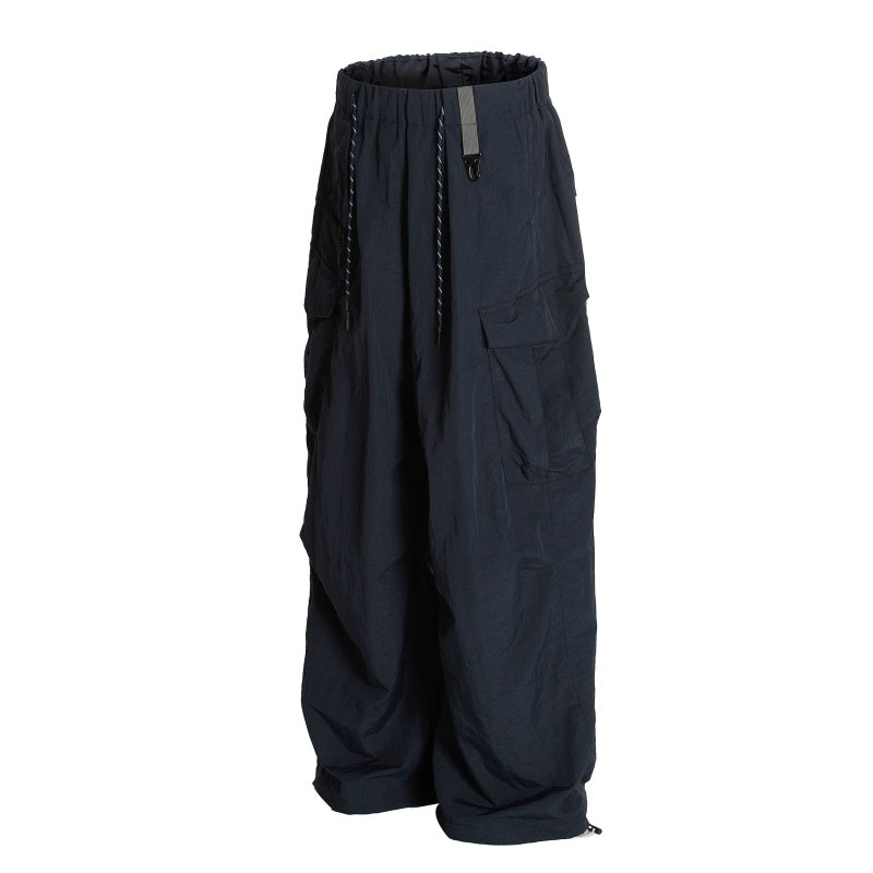 American-style streetwear harem pants Beige & Dark Navy Outdoor Slacks