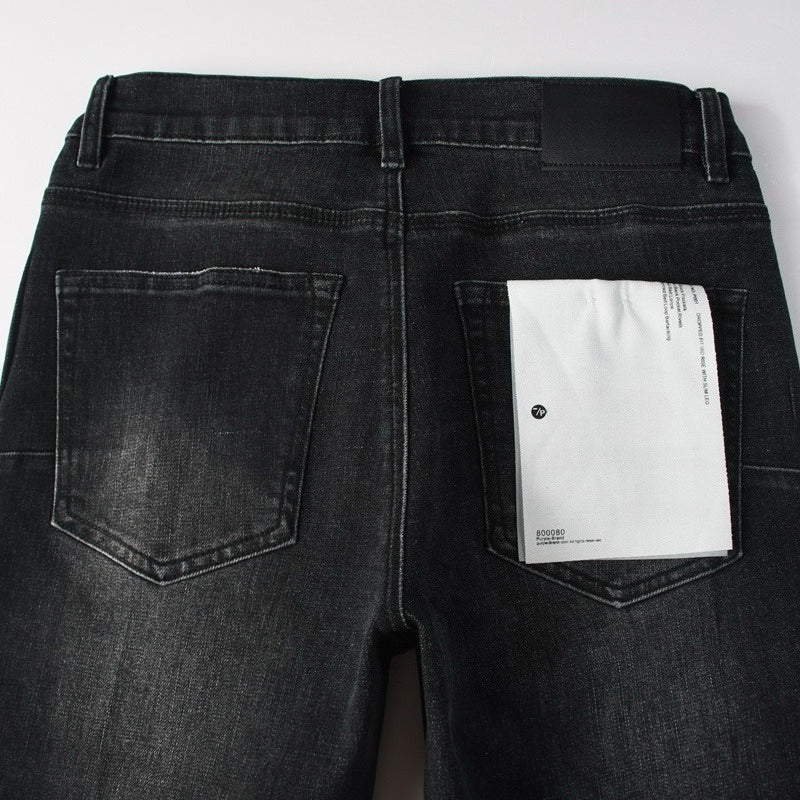 Purple brand Jeans High-quality pure cotton streetwear trousers Rhinestone