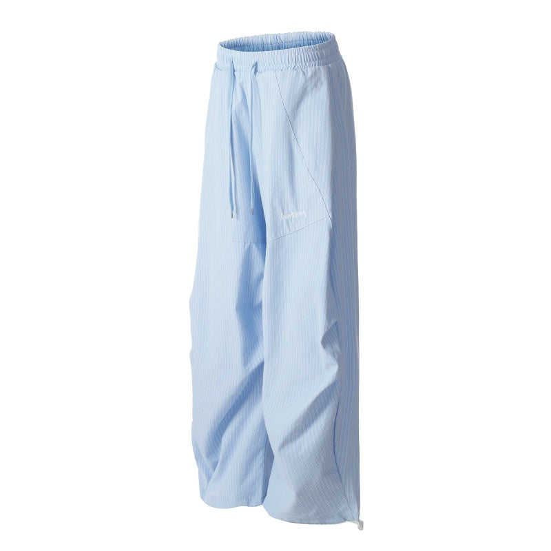 American-style streetwear harem pants Elastic Waist Striped Baggy Pants
