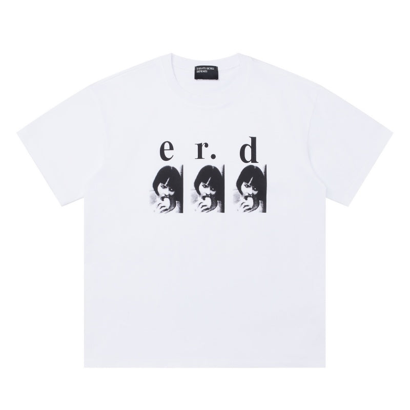 ERD T Shirts Three Framed Face Minimal Typography Graphic Top