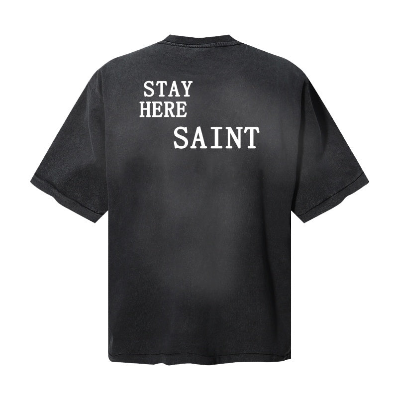 Saint Michael T Shirts Splatter Hole Aged Desert Scene Photography Art