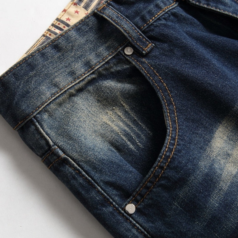 Denim shorts High-quality trendy casual pure cotton Non-stretch plus-size men's clothing