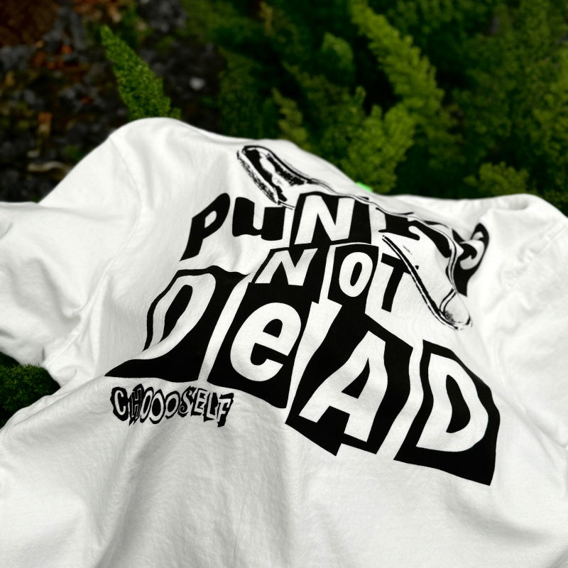 Unisex Vintage T Shirts "Punk Lives Forever" Limited Edition – West Coast Street/Graffiti/Hip-Hop Style High-Street Short-Sleeve Tee; Heavyweight fabric with distressed wash finish; White ink direct-to-garment (DTG) print.