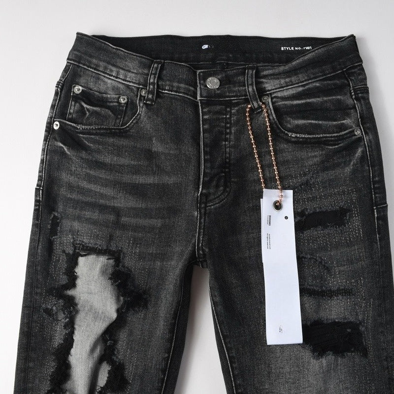 Purple brand Jeans High-quality pure cotton streetwear trousers Hole