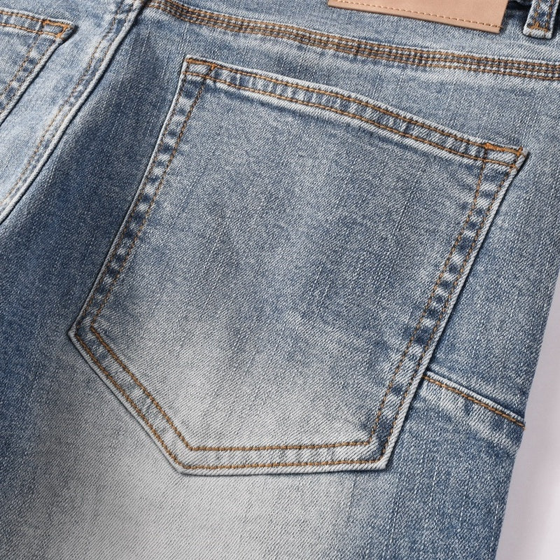Purple brand Jeans High-quality pure cotton streetwear trousers Rhinestone cross