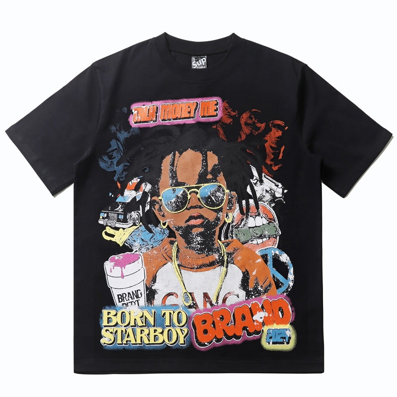 Mens T-shirt Edgy punk-style kid print