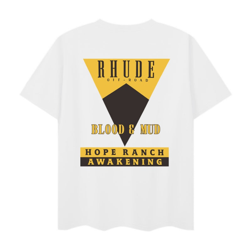 RHUDE T Shirts Retro Western Typography Art