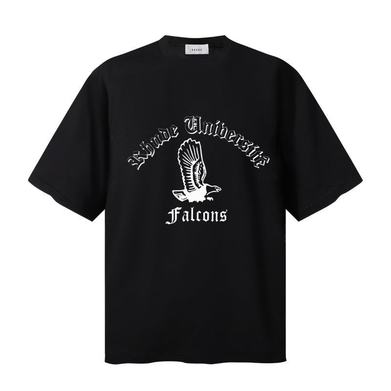 RHUDE T Shirts Gothic Falcon University Arch Print