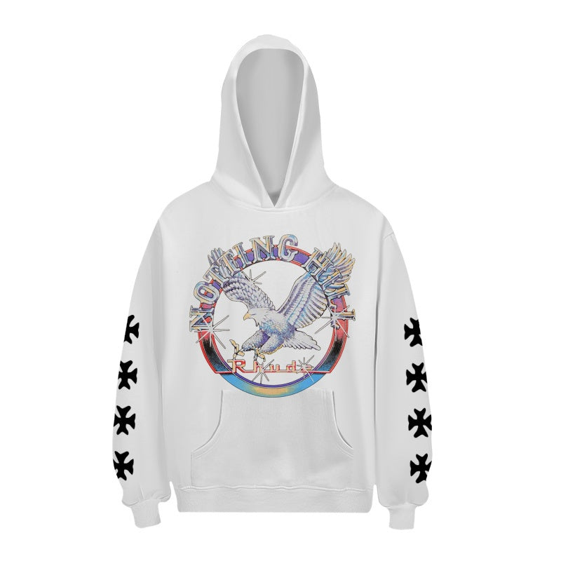 RHUDE Hoodie Distressed Eagle Ring Typography