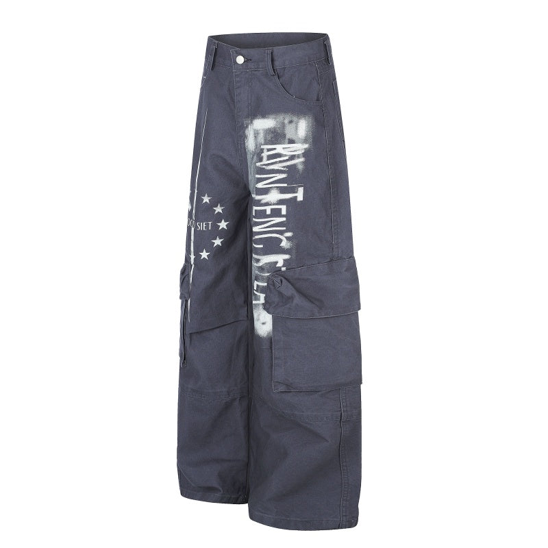 American-style streetwear harem pants Star accent detail within graphic motif