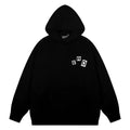 ERD Hoodie Black Casual Hoodie Stacked Car Graphic Front Letter Patten Print