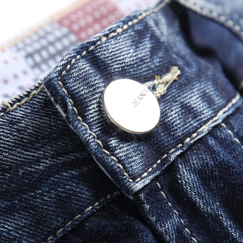Denim shorts High-quality trendy casual pure cotton Non-stretch plus-size men's clothing