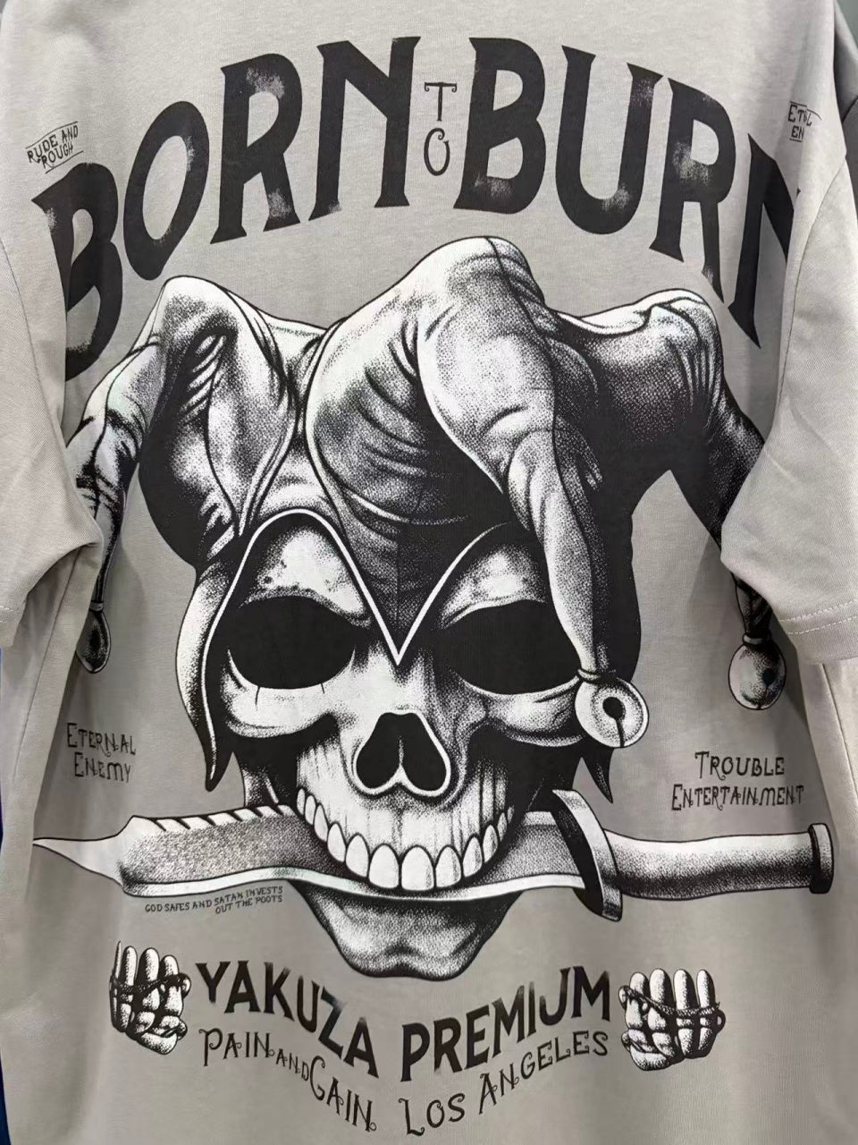 Vintage style washed summer wear T shirt Skull