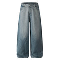 American-style streetwear harem pants Light Blue Wash Baggy Slacks