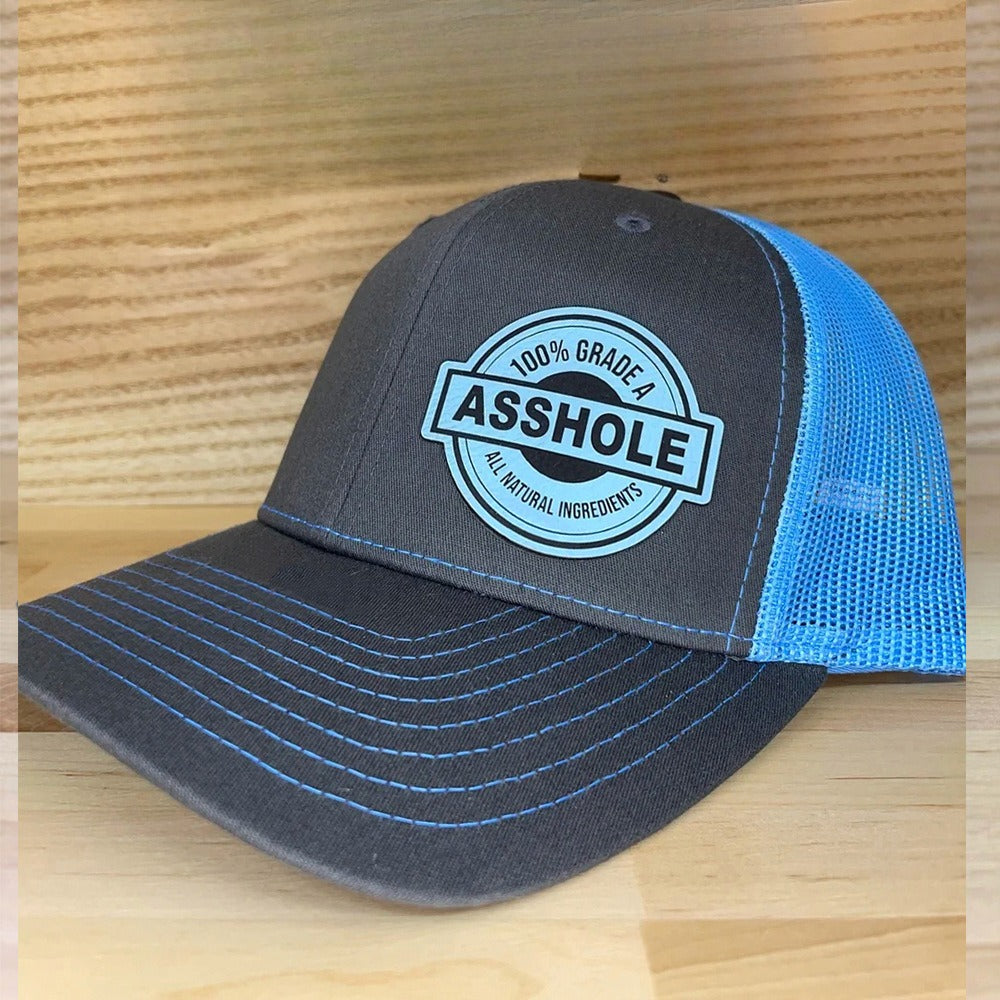 Trendy flat brimmed snapback hatsleather label mesh hat
