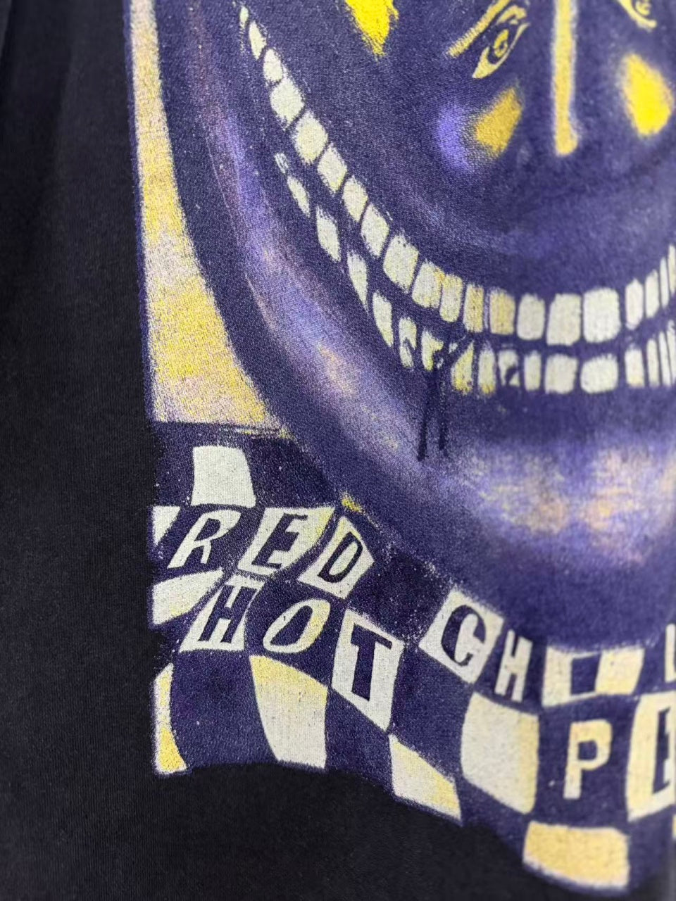 Vintage style washed summer wear T shirt Purple Grimace
