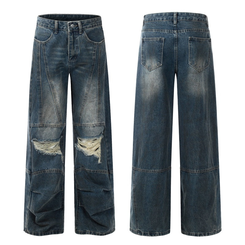 American-style streetwear harem pants Grunge Pleated Lower Leg Streetwear Pants