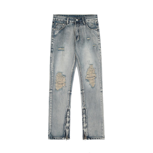 American-style streetwear harem pants Distressed Patchwork Flared Denim Jeans