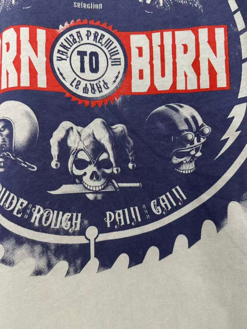 Vintage style washed summer wear T shirt Skull