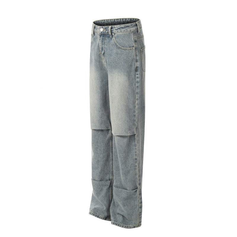 American-style streetwear harem pants Structural Panel Baggy Streetwear Denim Bottoms