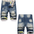 Denim shorts High-quality trendy Distressed with holes casual pure cotton Non-stretch plus-size men's clothing