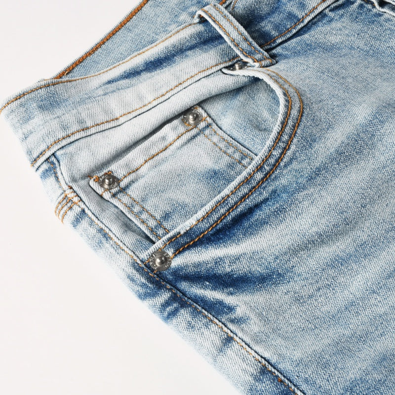 Purple brand Jeans High-quality pure cotton streetwear trousers Hole