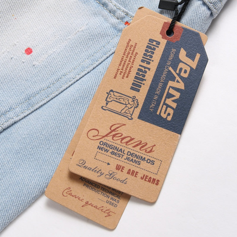 Denim shorts High-quality trendy casual pure cotton Non-stretch plus-size men's clothing