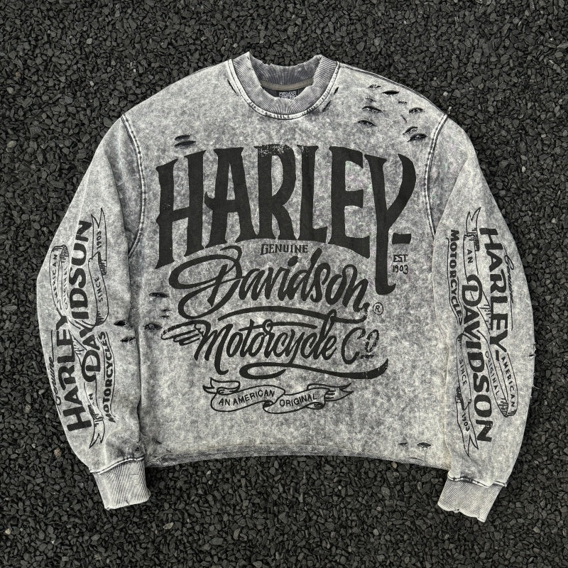 Unisex Vintage sweatshirt Harley Choppers Legendary Motorcycle – Limited Edition Crewneck Sweatshirt (Heavyweight, Washed & Distressed Finish)