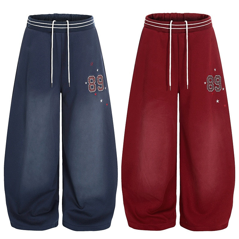 American-style streetwear harem pants Thickened Relaxed Baggy Pants with Toggle Hems